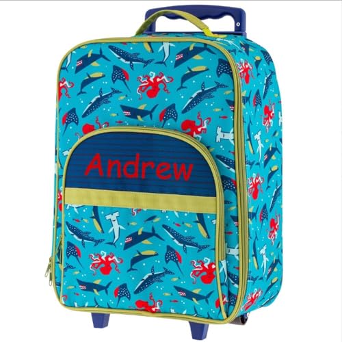 Luggage - Rolling Suitcase - Kids Travel Bags - All Over Print Children's Carry On Baggage for Vacation Sleepovers Camping Travel Trips (Personalized Shark AOP Luggage)