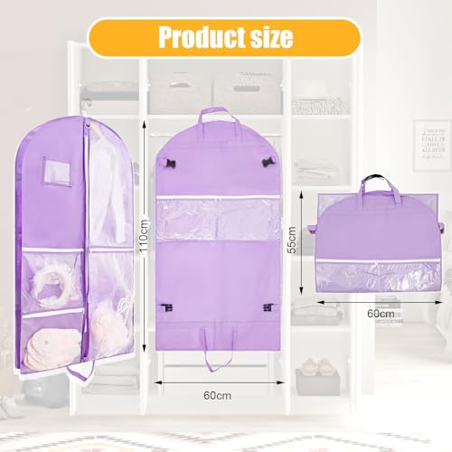 Garment Bags for Travel,Fabric Garment Bag with Pockets,Non-Woven Clothes Dance Costumes Covers And Mens Suit Pocket