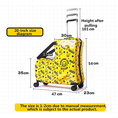 wangbaochang2017 Portable children's travel thickening trolley case,Unisex Travel Tots Kids luggage (Yellow duck