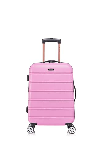 Rockland Melbourne Hardside Expandable Luggage with Spinner Wheels, Pink