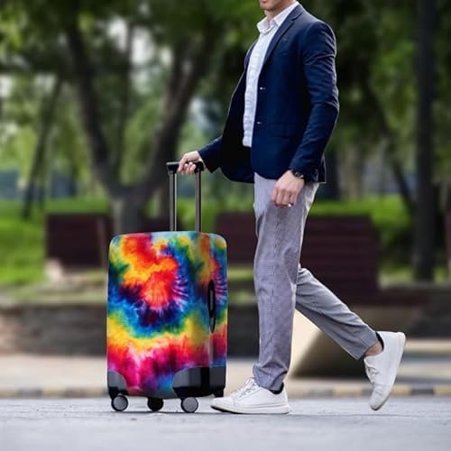 Uskorhein Rainbow Tie-Dye Gradient Travel Luggage Cover Spandex Suitcase Protector Colorful Street Style Fade Suitcase Anti-scratch Cover Fits 18