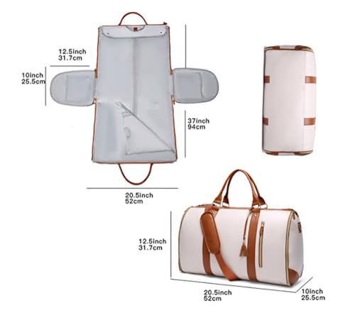Luux Travel Bag, Travelher Foldable Clothing Bag, Luux Travel Bag Garment Bag, Garment Duffle Bags for Travel(Beige-white)