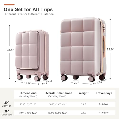 UD.houselife 3-Piece Luggage Set with 20