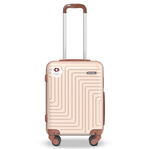 VENZA VOYAGE Expandable ABS Carry On Luggage 22x14x9 Airline Approved with Spinner Wheels, Built-in TSA Lock - Lightweight luggage, Stylish, and Hardshell Exterior- Carry on Suitcase - (Elegant White)