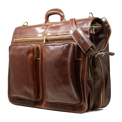 Floto Luggage Venezia Garment Bag Suitcase, Vecchio Brown, Large