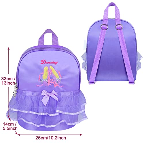 Cute Ballet Bag Kits Tutu Dress Dance Bag, Girls Personalized Waterproof Bag Ballerina Duffle Bag（Purple03）