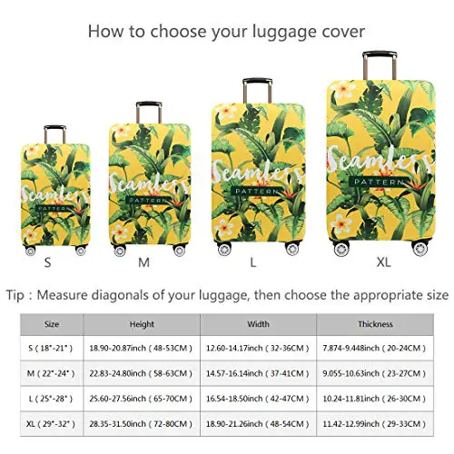 TRAVEL KIN Thickened Luggage Cover ，Washable Travel Gear Cover，18/24/28/32 Inch Suitcase Spandex Protective Cover (XL(29