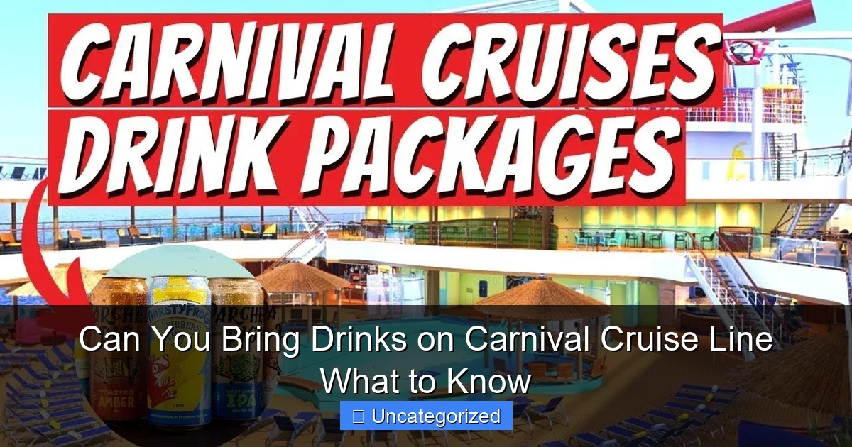 Can You Bring Drinks on Carnival Cruise Line What to Know