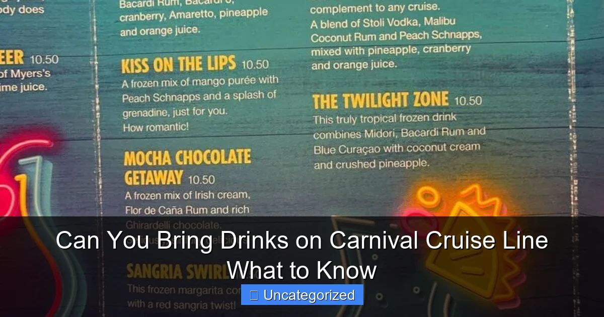 Can You Bring Drinks on Carnival Cruise Line What to Know