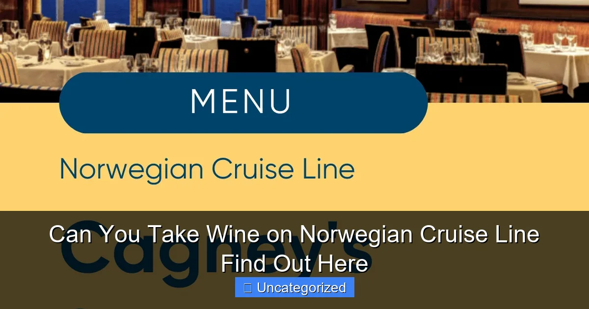 Can You Take Wine on Norwegian Cruise Line Find Out Here