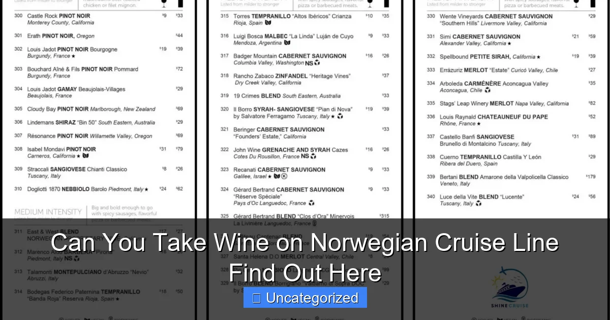 Can You Take Wine on Norwegian Cruise Line Find Out Here