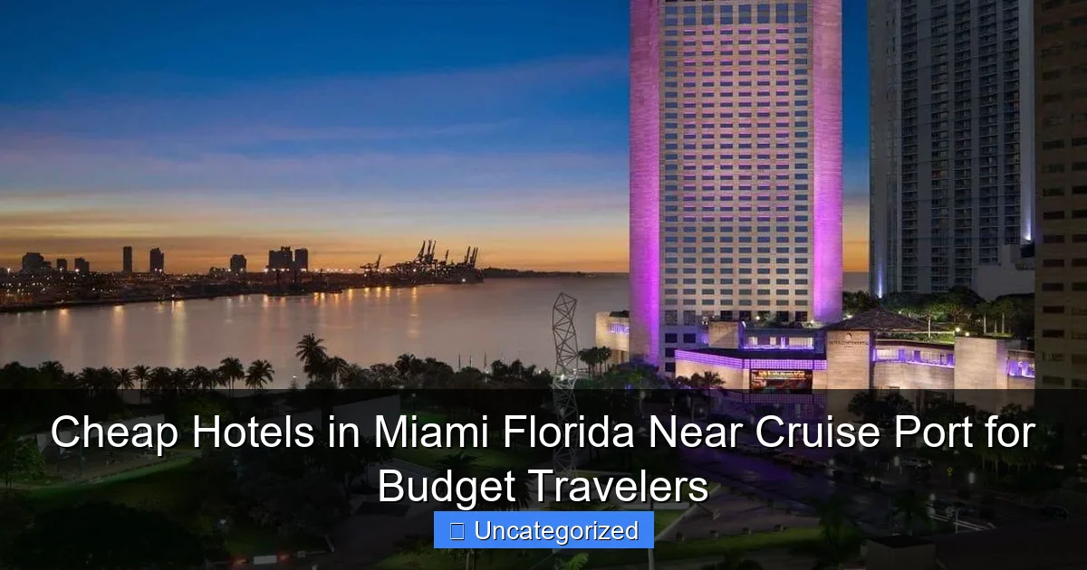 Cheap Hotels in Miami Florida Near Cruise Port for Budget Travelers