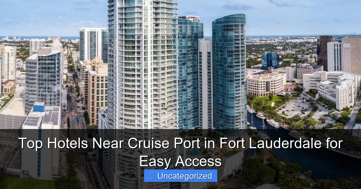 Top Hotels Near Cruise Port in Fort Lauderdale for Easy Access