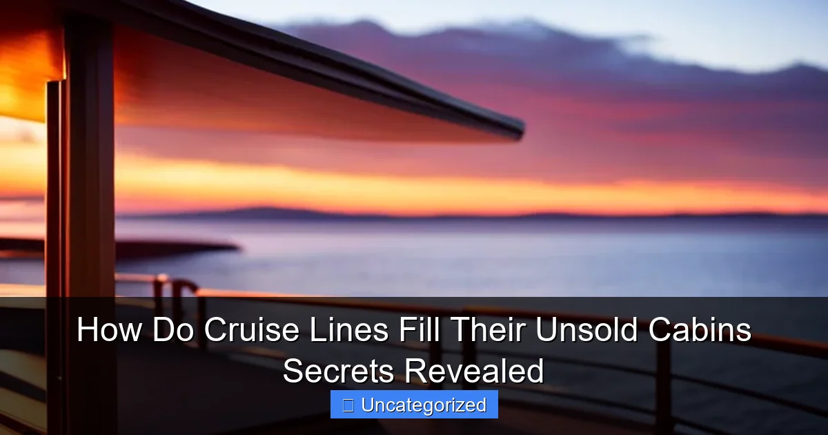 How Do Cruise Lines Fill Their Unsold Cabins Secrets Revealed