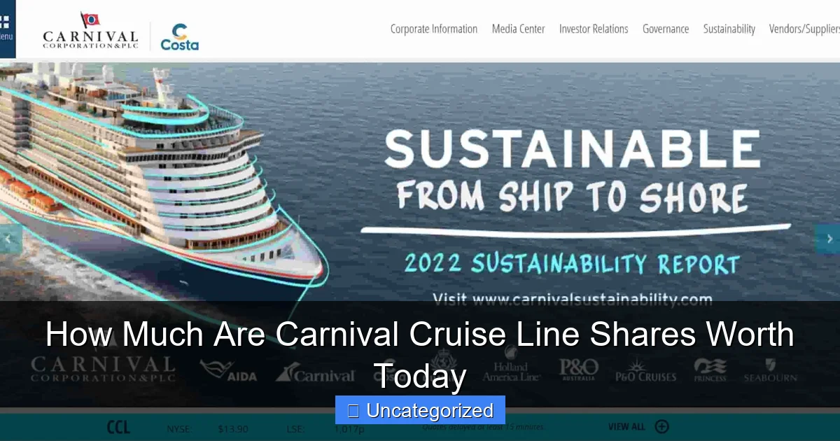 How Much Are Carnival Cruise Line Shares Worth Today