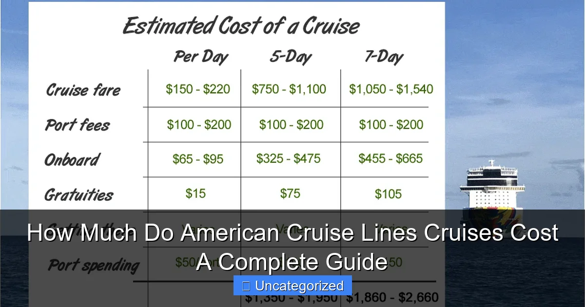How Much Do American Cruise Lines Cruises Cost A Complete Guide