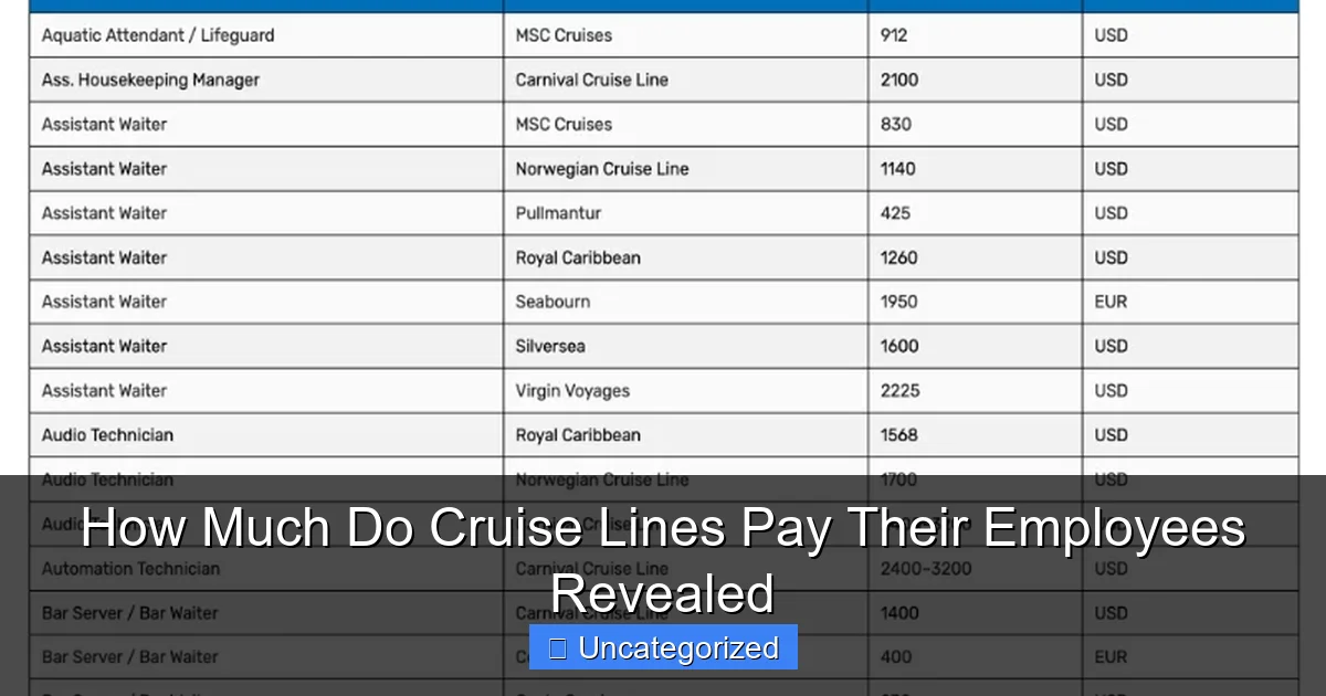 How Much Do Cruise Lines Pay Their Employees Revealed
