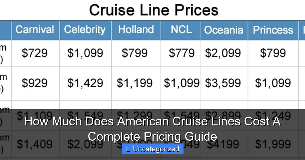 How Much Does American Cruise Lines Cost A Complete Pricing Guide
