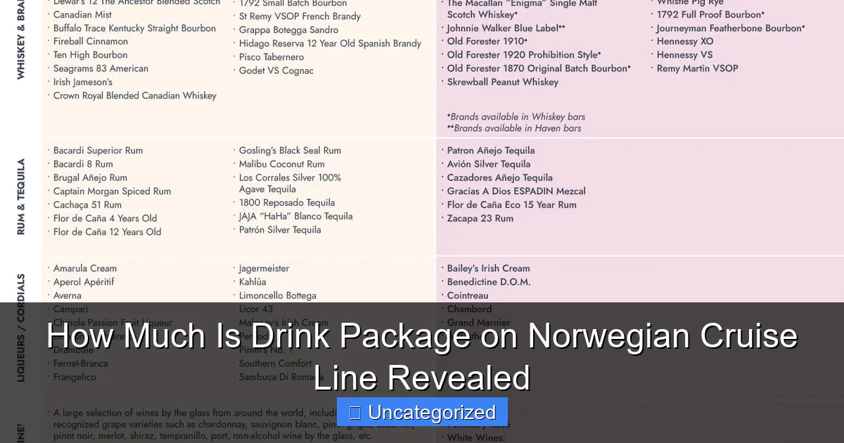 How Much Is Drink Package on Norwegian Cruise Line Revealed