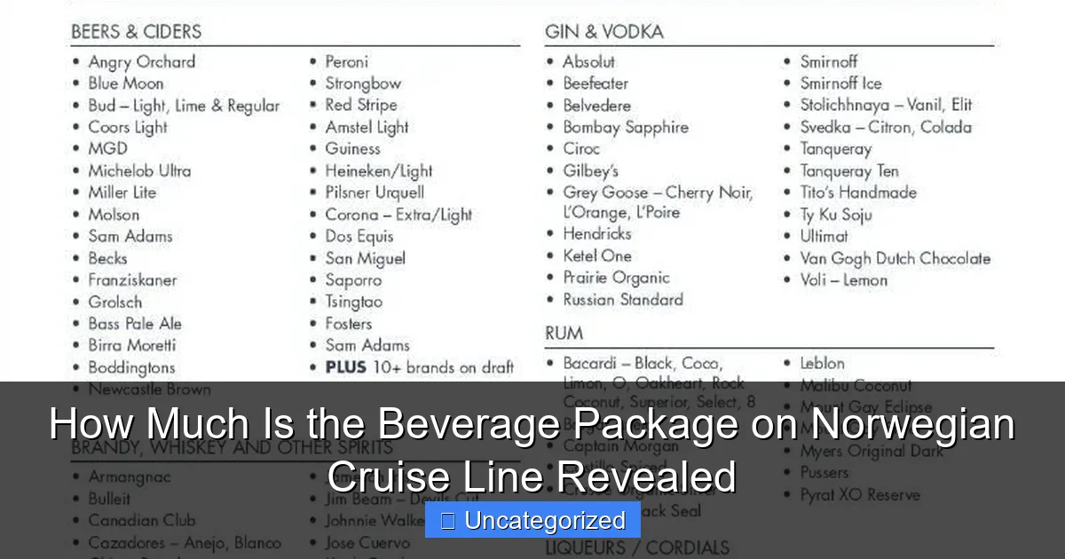 How Much Is the Beverage Package on Norwegian Cruise Line Revealed