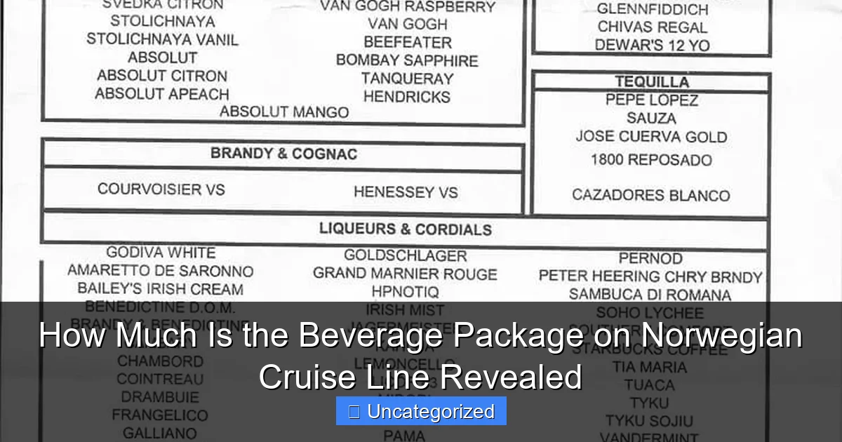 How Much Is the Beverage Package on Norwegian Cruise Line Revealed