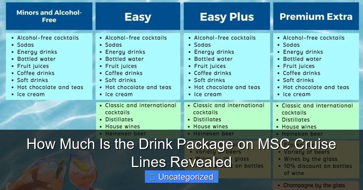 How Much Is the Drink Package on MSC Cruise Lines Revealed