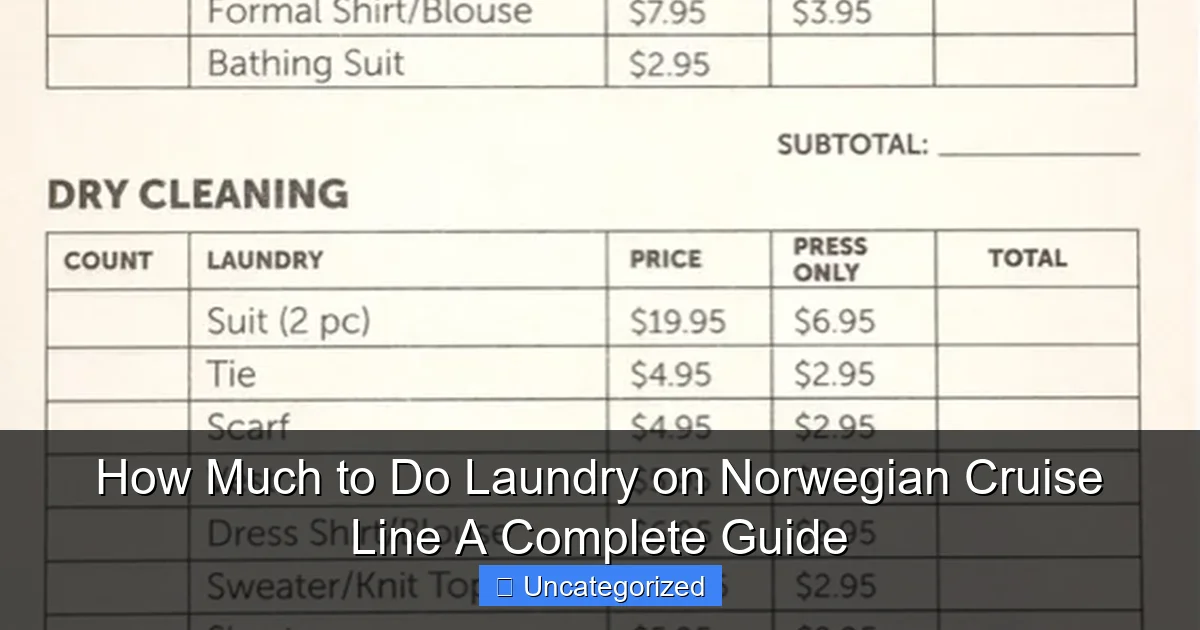 How Much to Do Laundry on Norwegian Cruise Line A Complete Guide