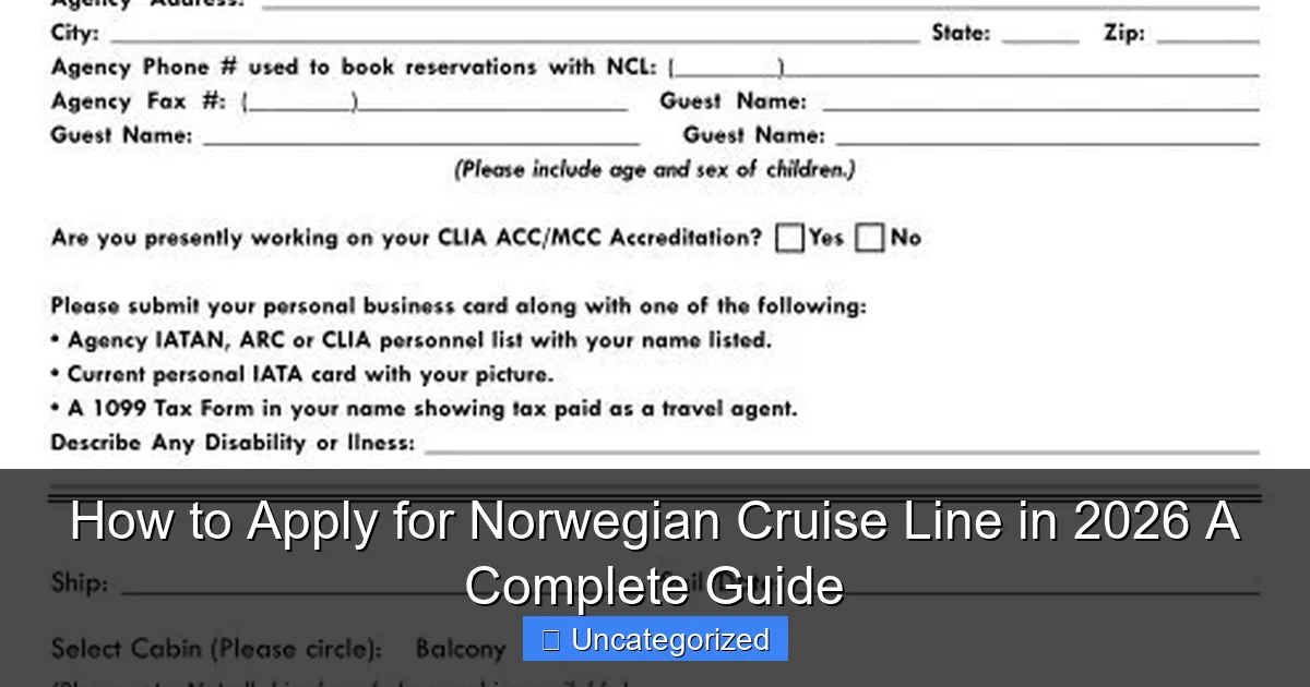 How to Apply for Norwegian Cruise Line in 2026 A Complete Guide