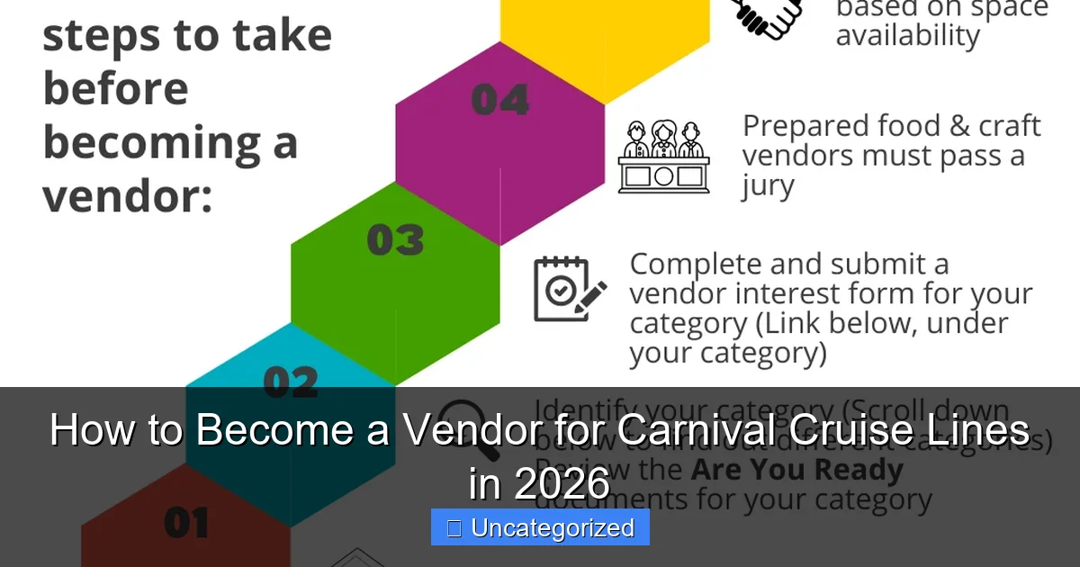 How to Become a Vendor for Carnival Cruise Lines in 2026