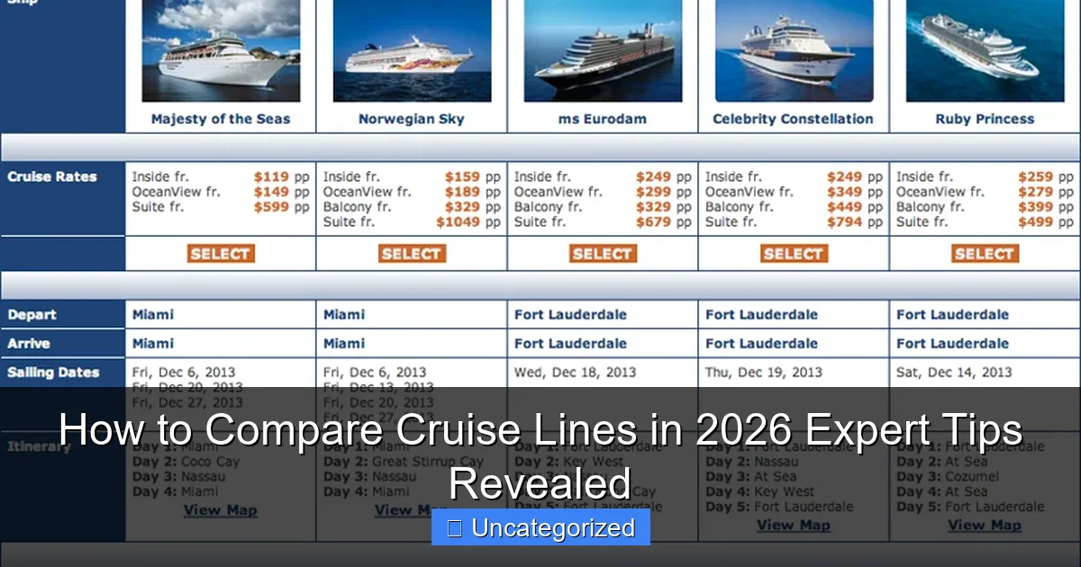 How to Compare Cruise Lines in 2026 Expert Tips Revealed