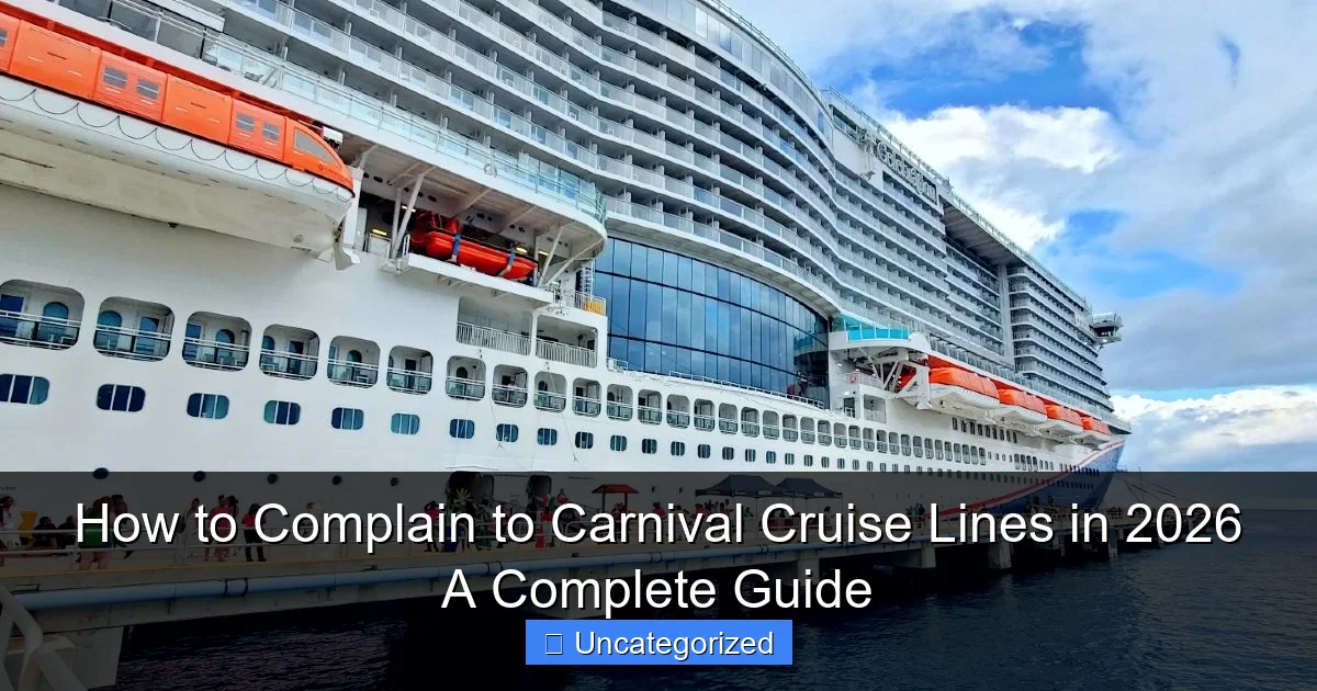 How to Complain to Carnival Cruise Lines in 2026 A Complete Guide
