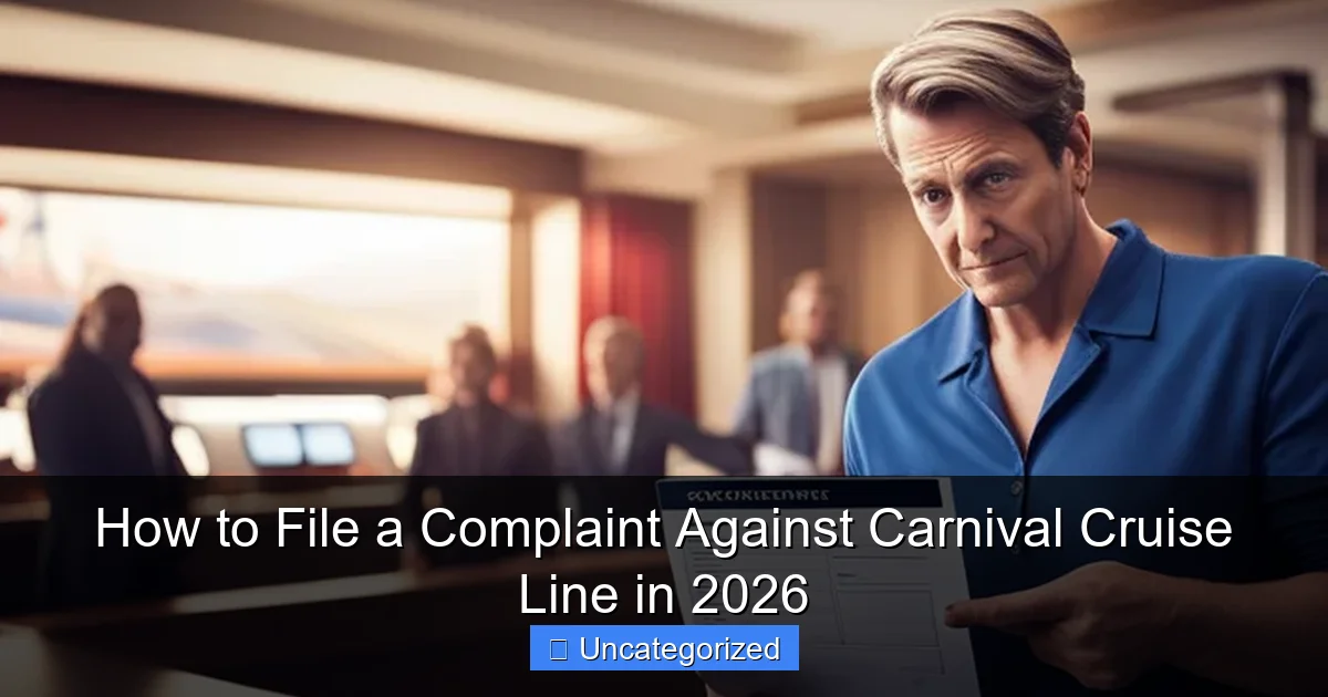 How to File a Complaint Against Carnival Cruise Line in 2026