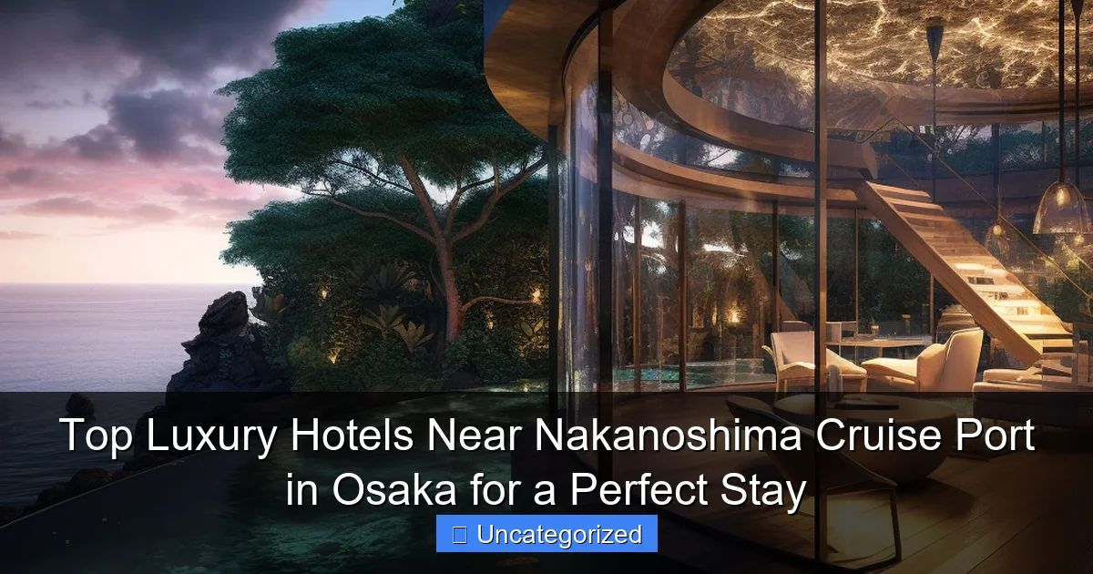 Top Luxury Hotels Near Nakanoshima Cruise Port in Osaka for a Perfect Stay