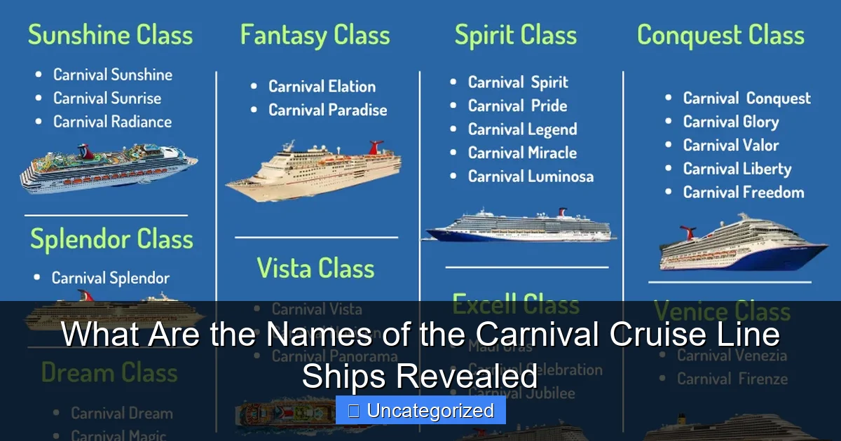 What Are the Names of the Carnival Cruise Line Ships Revealed
