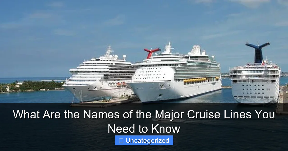 What Are the Names of the Major Cruise Lines You Need to Know