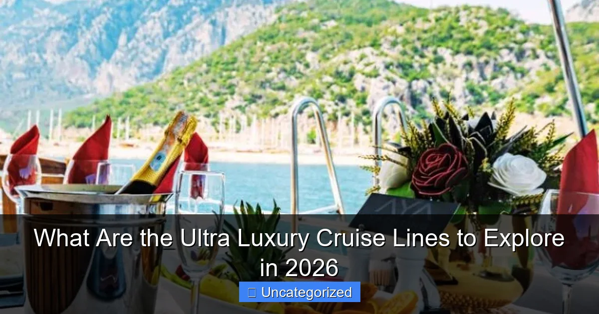 What Are the Ultra Luxury Cruise Lines to Explore in 2026