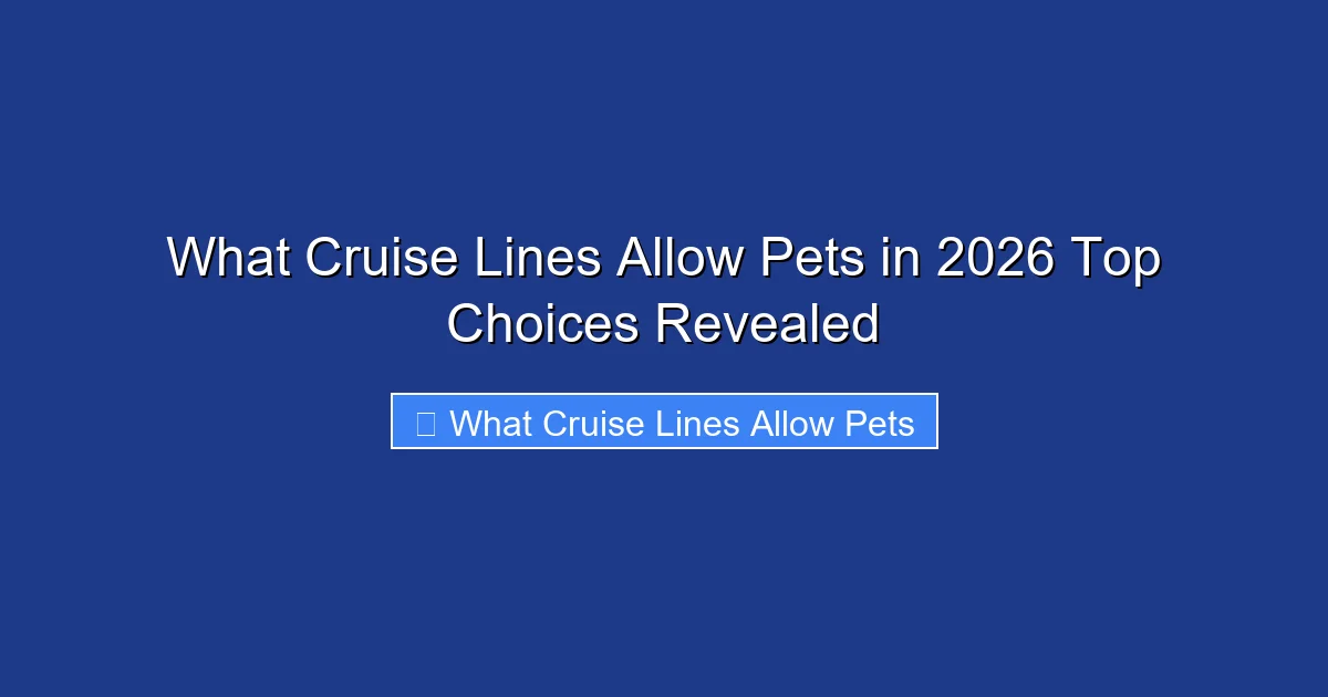 What Cruise Lines Allow Pets in 2026 Top Choices Revealed