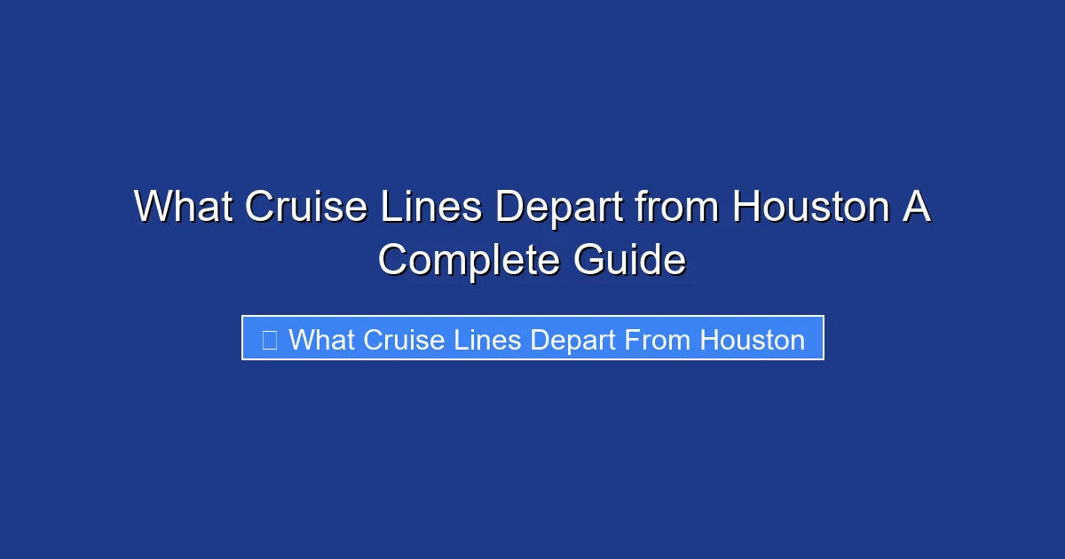What Cruise Lines Depart from Houston A Complete Guide