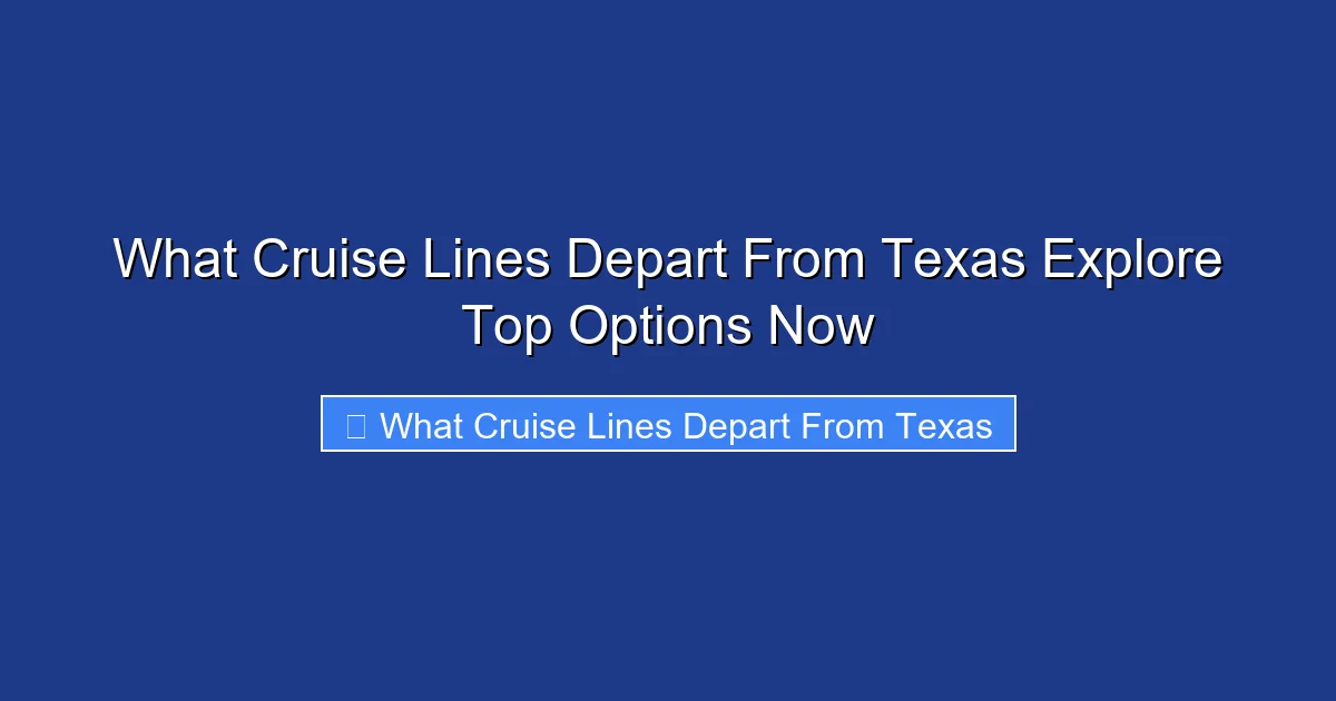What Cruise Lines Depart From Texas Explore Top Options Now