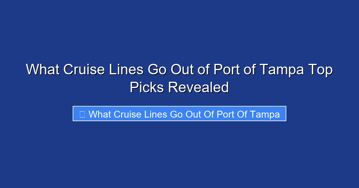 What Cruise Lines Go Out of Port of Tampa Top Picks Revealed