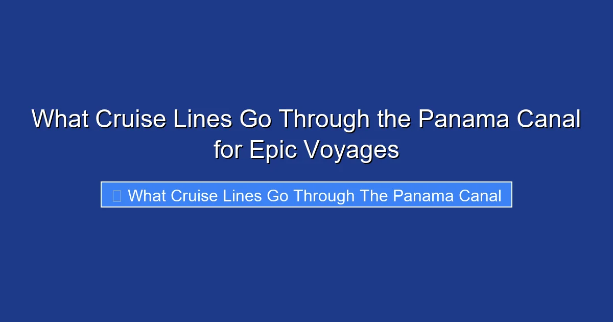 What Cruise Lines Go Through the Panama Canal for Epic Voyages