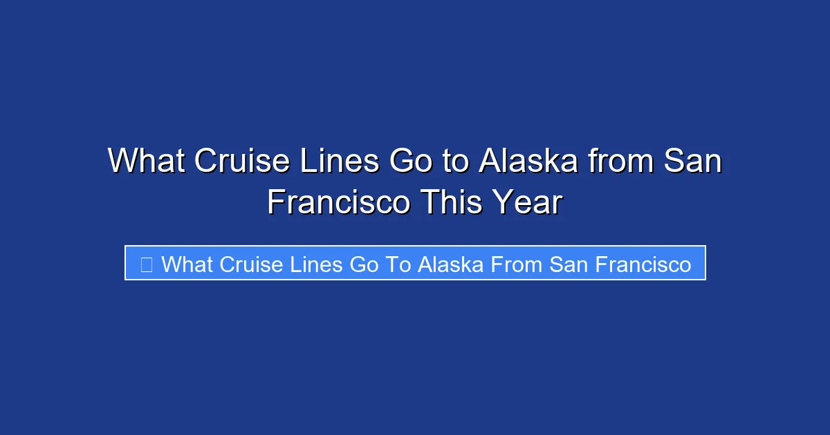 What Cruise Lines Go to Alaska from San Francisco This Year