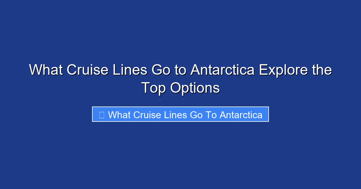 What Cruise Lines Go to Antarctica Explore the Top Options