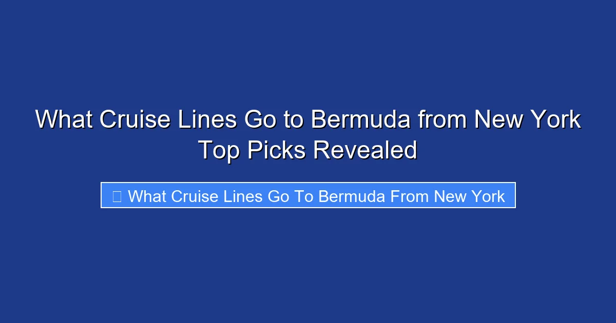 What Cruise Lines Go to Bermuda from New York Top Picks Revealed