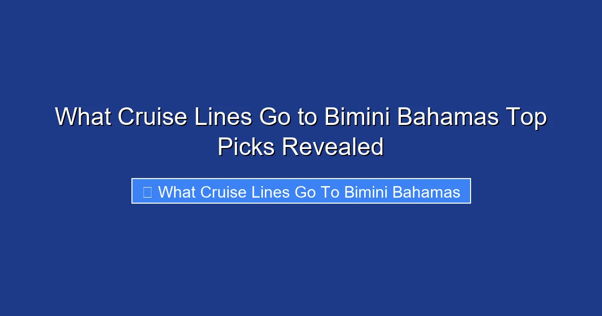What Cruise Lines Go to Bimini Bahamas Top Picks Revealed