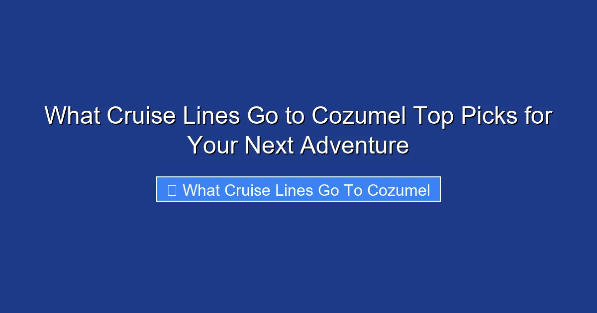 What Cruise Lines Go to Cozumel Top Picks for Your Next Adventure