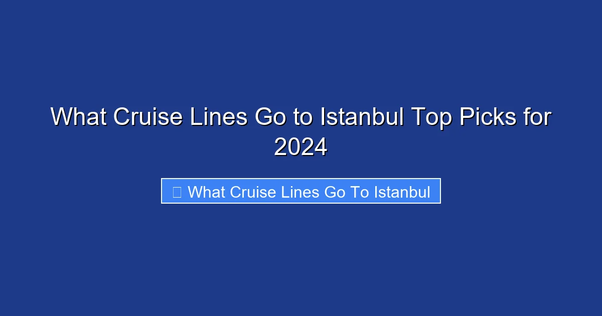 What Cruise Lines Go to Istanbul Top Picks for 2024