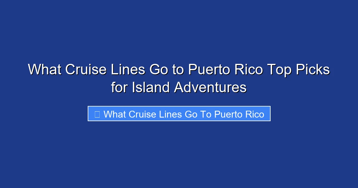 What Cruise Lines Go to Puerto Rico Top Picks for Island Adventures
