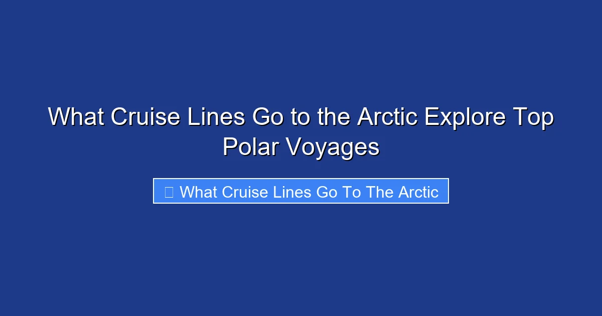 What Cruise Lines Go to the Arctic Explore Top Polar Voyages