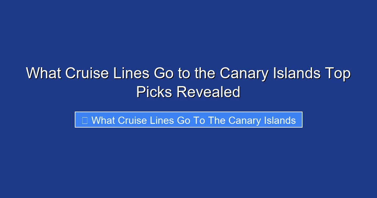 What Cruise Lines Go to the Canary Islands Top Picks Revealed